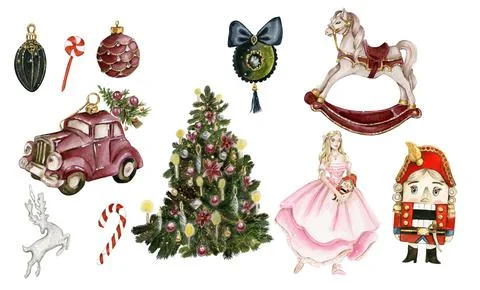 Nutcracker watercolor illustration Stock Illustration