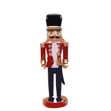 Nutcracker with White Background Stock Illustration