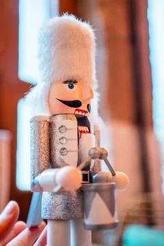 Nutcracker with White Soft Bearskin Head Stock Photos