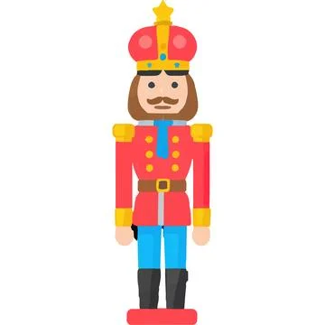 NutcrackerHolidayMagic Doll Festive Christmas NutcrackerBallet Ornament Stock Illustration