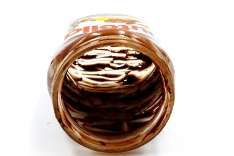 NUTELLA jar, Hazelnut Spread with Cocoa produced by Ferrero Stock Photos