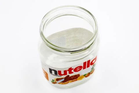 NUTELLA jar, Hazelnut Spread with Cocoa produced by Ferrero Stock Photos