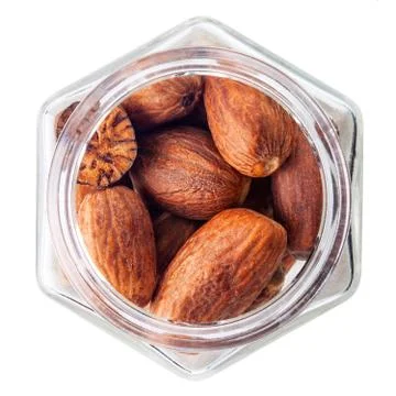 Nutmeg isolated on white background Stock Photos