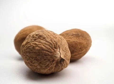 Nutmeg isolated on white background 写真素材