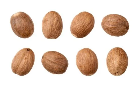 Nutmeg isolated on white Stock Photos
