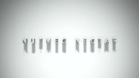 NUTMEG NECTAR 3D title animation with shadows on a white background 스톡 동영상 296766917