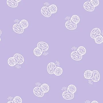 Nutmeg nut line seamless pattern Illustrazione stock