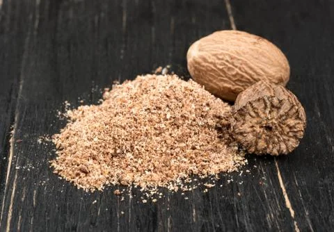 Nutmeg powder Foto stock