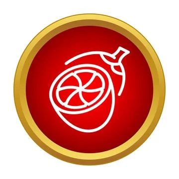 Nutmeg seed half with fruit outline icon Stock Illustration