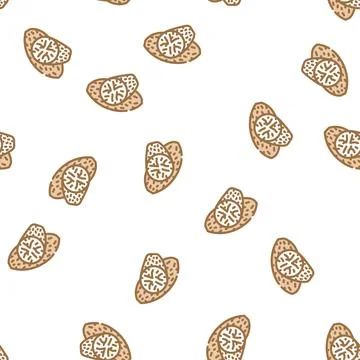 Nutmeg spice vector seamless pattern Illustrazione stock