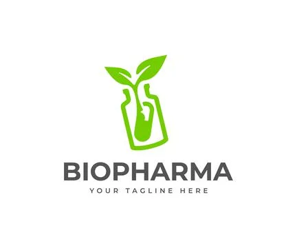 Nutraceuticals logo design. Phytopreparations vector design Stock Illustration