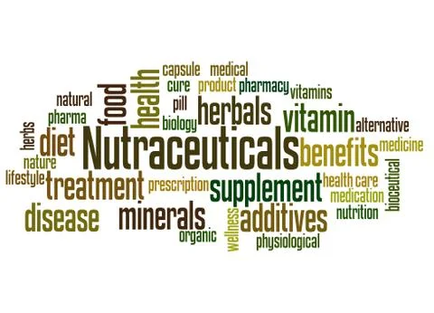 Nutraceuticals word cloud concept Stock Photos