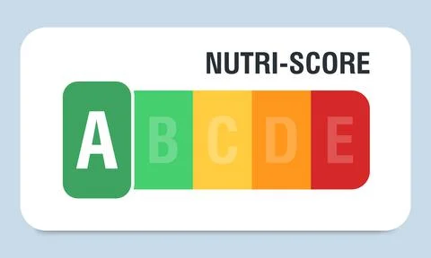 Nutri score for packaging design. A score. Logo, icon, label. Vector Stock Illustration