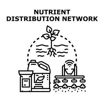 Nutrient distribution network for smart precision agriculture Stock Illustration
