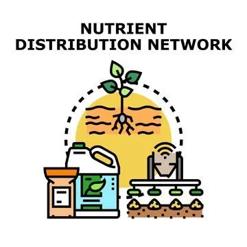 Nutrient distribution network for smart precision agriculture Stock Illustration