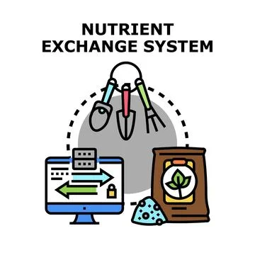 Nutrient exchange system concept for smart farming Stock Illustration