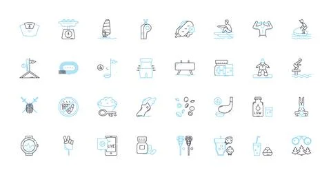 Nutrient intake linear icons set. Macronutrients, Micronutrients, Vitamins Illustrazione stock