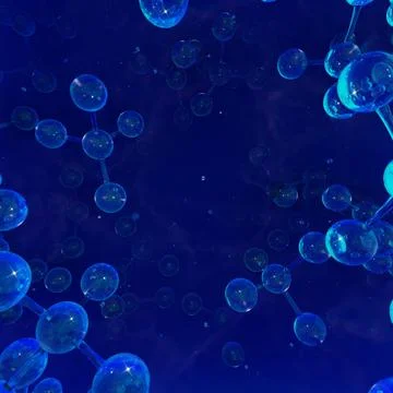 Nutrient Molecules in Deep Blue Sea Stock Illustration
