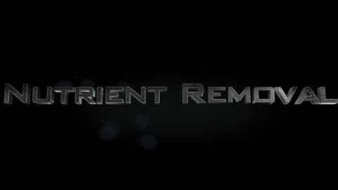 Nutrient Removal title 3D metal text on black alpha channel background Stock Footage 296279952