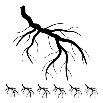 Nutrients tree root cartoon vector graphic Illustrazione stock