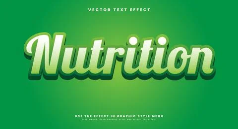 Nutrition 3d editable text effect effect Stock Illustration