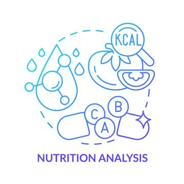 Nutrition analysis blue gradient concept icon Stock Illustration