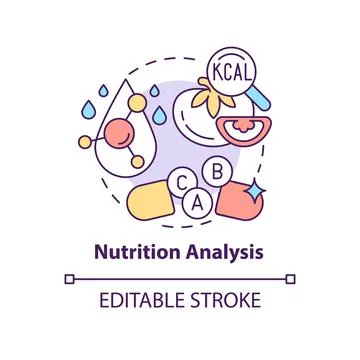 Nutrition analysis concept icon Stock Illustration