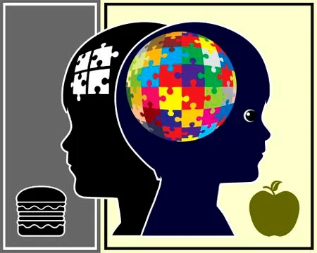 Nutrition and Brain Function Stock Illustration
