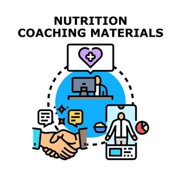 Nutrition coaching program developing healthy lifestyle habits Illustrazione stock