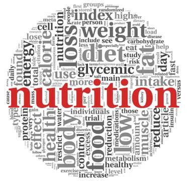 Nutrition concept in tag cloud Stock Illustration