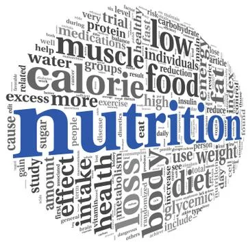 Nutrition concept in tag cloud Stock Illustration