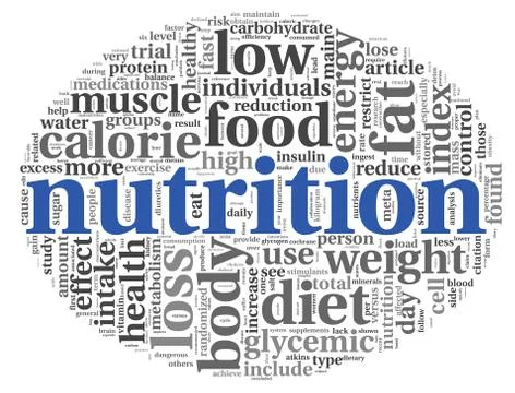 Nutrition concept in tag cloud Illustrazione stock