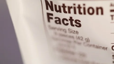 Nutrition facts Vídeos de archivo 101408520