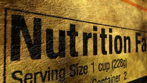 Nutrition facts grunge concept Stock Footage
