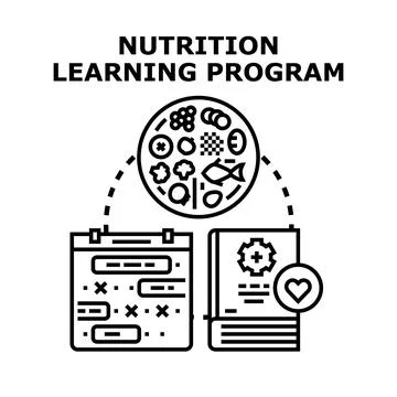 Nutrition learning program for healthy lifestyle planning Stock Illustration