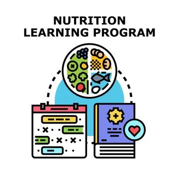 Nutrition learning program for healthy lifestyle planning Stock Illustration