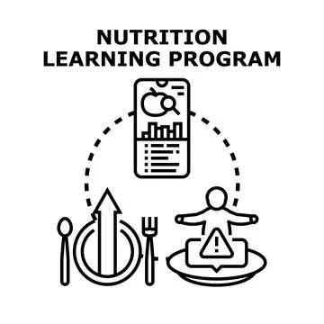 Nutrition learning program vector illustration concept Stock Illustration