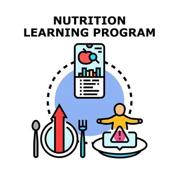 Nutrition learning program vector illustration concept Stock Illustration