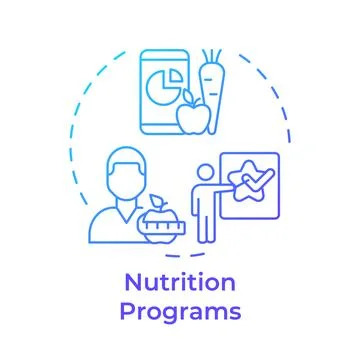 Nutrition programs gradient outline concept icon Stock Illustration