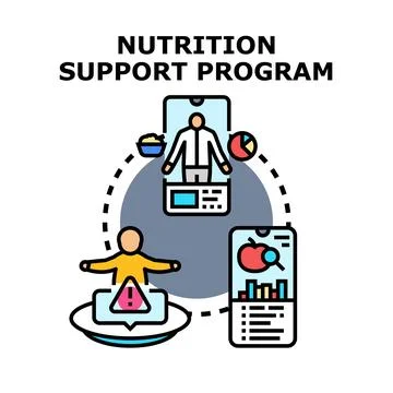 Nutrition support program concept using mobile application Stockillustratie