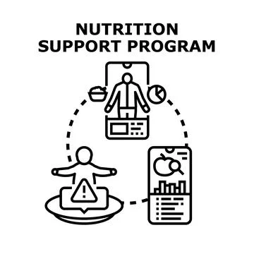 Nutrition support program concept using mobile application Stock Illustration
