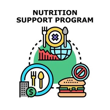 Nutrition support program providing healthy food access Illustrazione stock