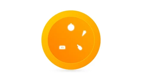 Nutrition tracking plate icon with orange yellow gradient and animated food.. Stock-Footage 346202055