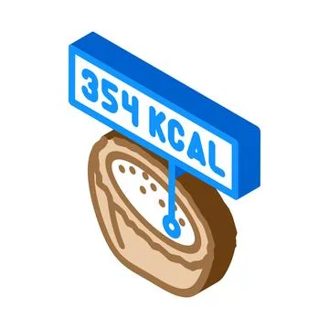 Nutritional energy value isometric icon vector illustration Stock Illustration