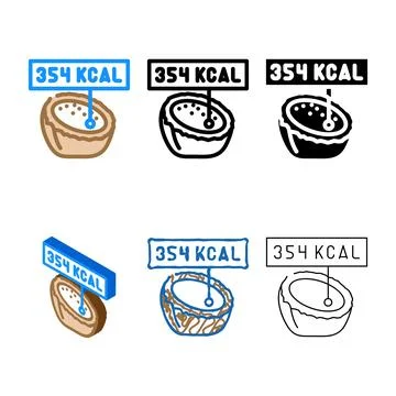 Nutritional energy variations value color icon vector Illustrazione stock