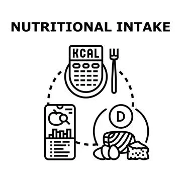 Nutritional intake planning with calorie tracking application Stock Illustration