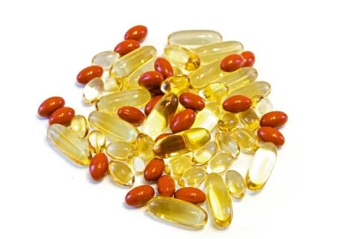 Nutritional supplement capsules. Stock Photos