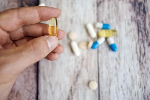 Nutritional supplements and vitamins. Stock Photos