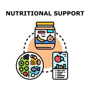 Nutritional support vector concept illustrating healthy diet planning 스톡 일러스트