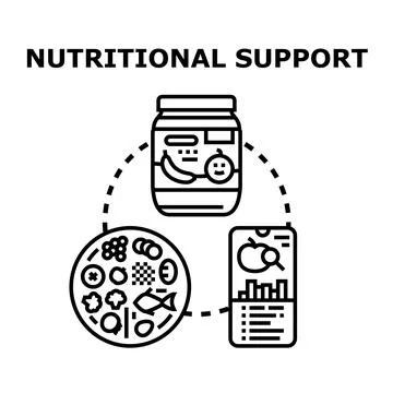 Nutritional support vector concept illustrating healthy diet planning 库存插图
